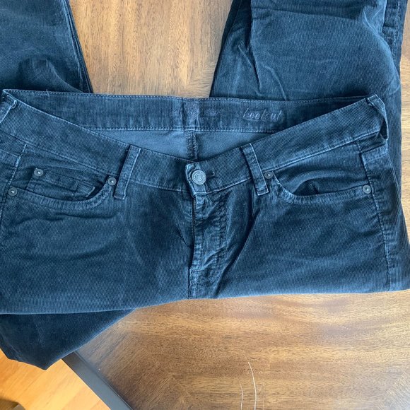 7 FOR ALL MANKIND black corduroy bootcut jeans 30 - Picture 2 of 5